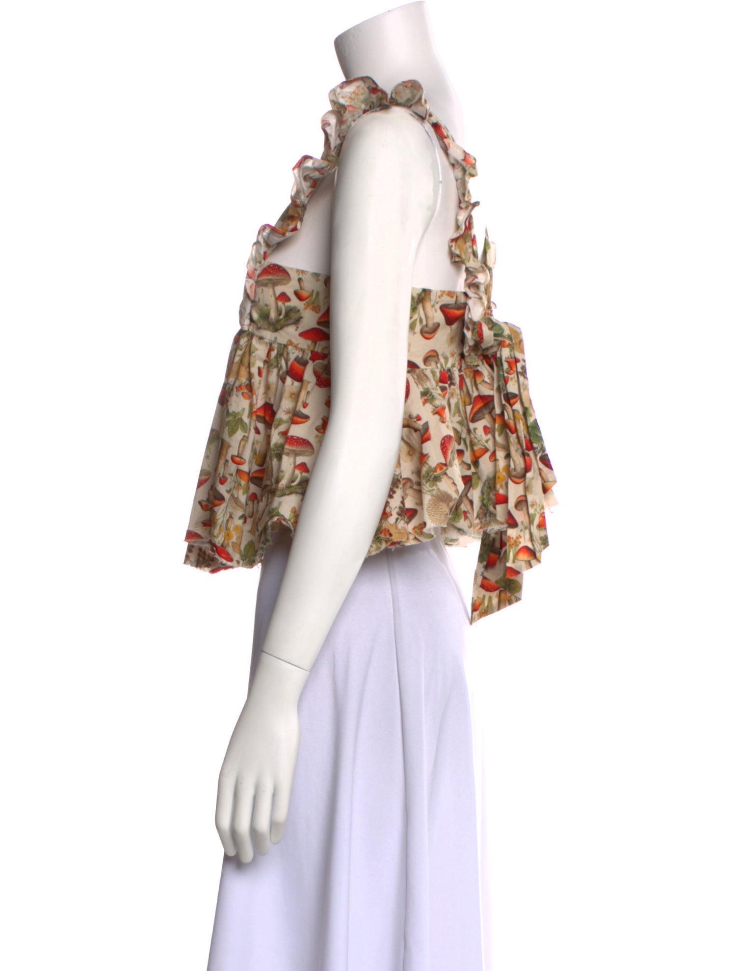 Selkie Floral Print Square Neckline Crop Top