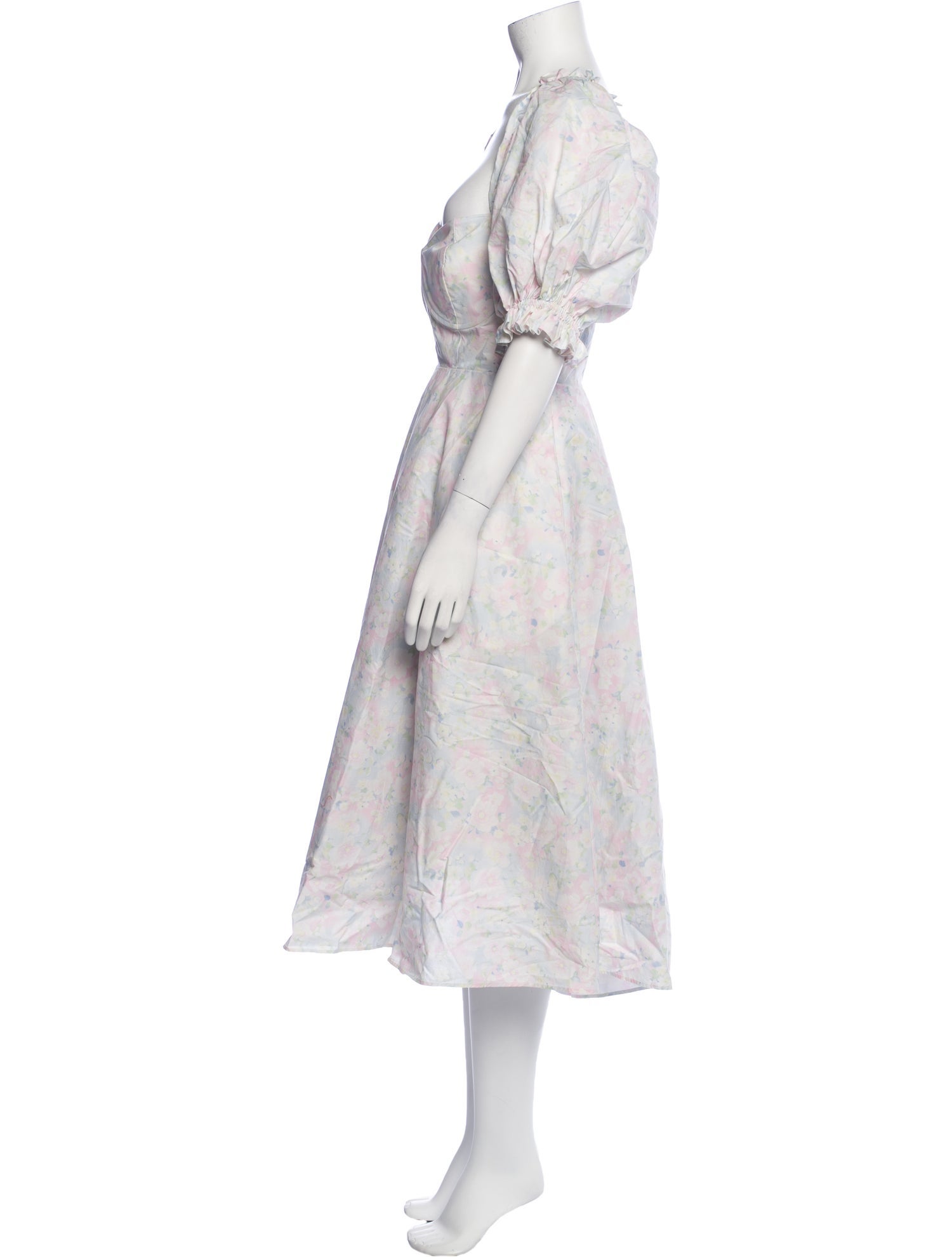 Selkie Floral Print Midi Length Dress