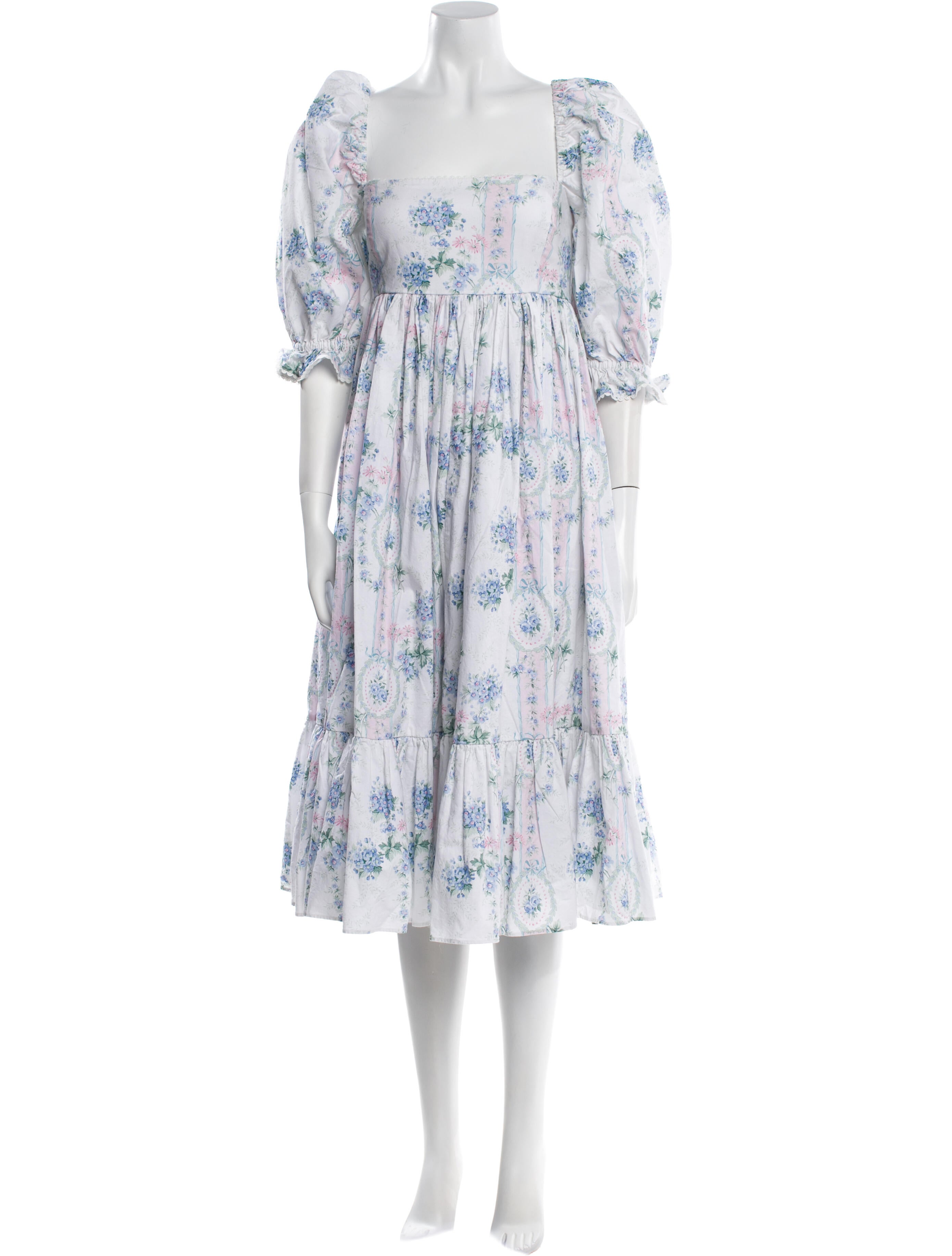 Selkie Floral Print Midi Length Dress