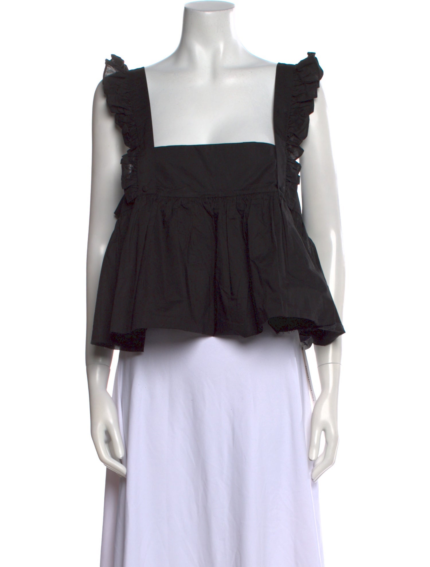 Selkie Square Neckline Sleeveless Crop Top