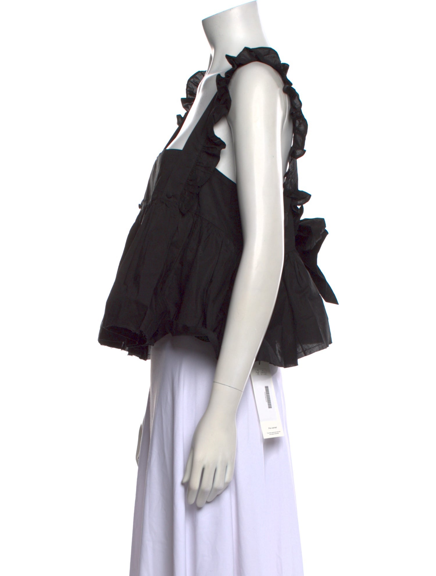 Selkie Square Neckline Sleeveless Crop Top