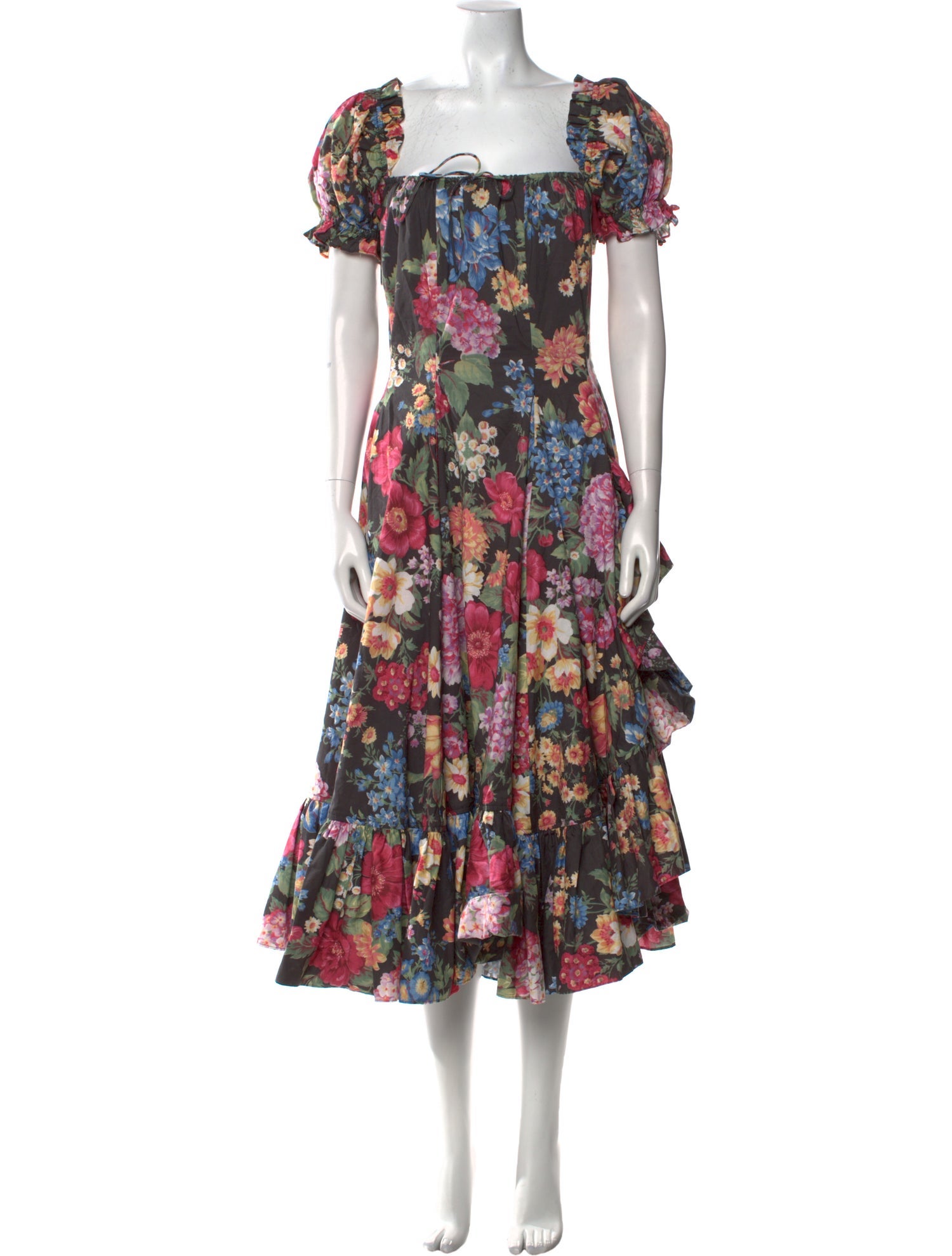 Selkie Floral Print Midi Length Dress