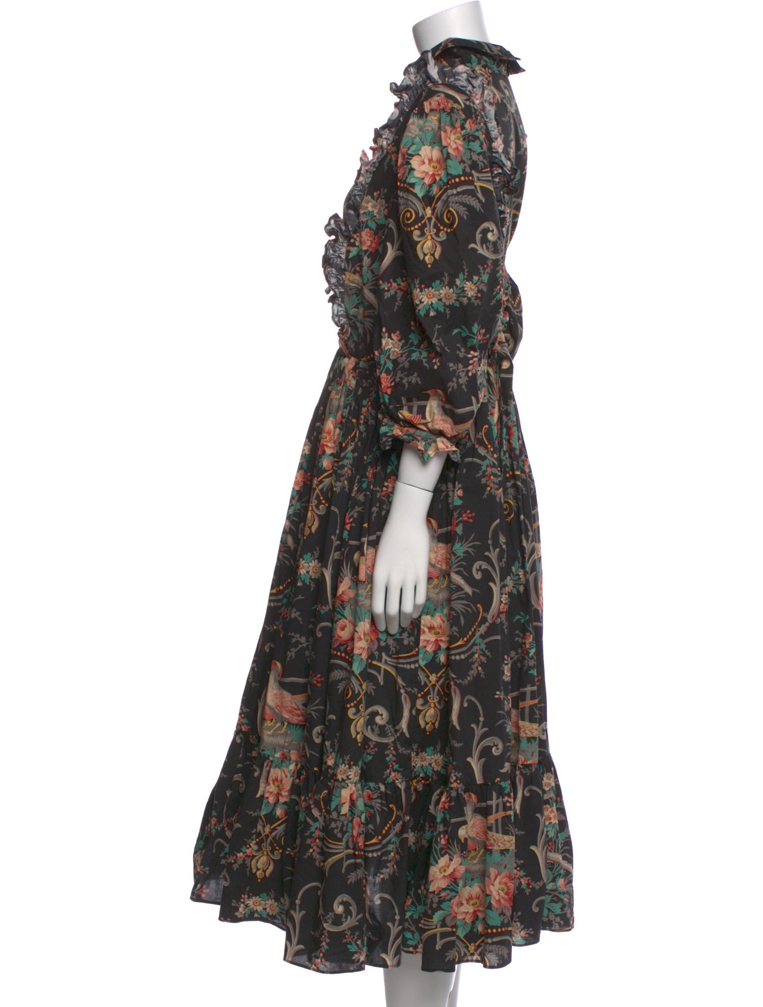 Selkie Floral Print Midi Length Dress