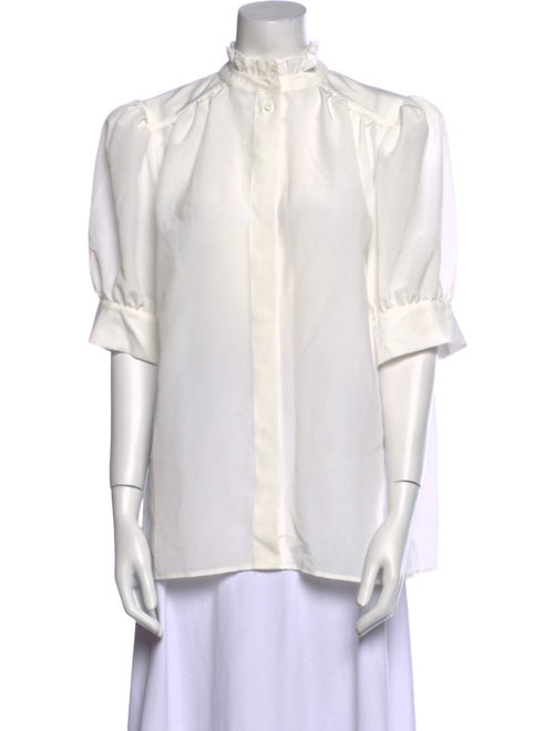 Selkie Mock Neck Three-Quarter Sleeve Button-Up Top w/ Tags