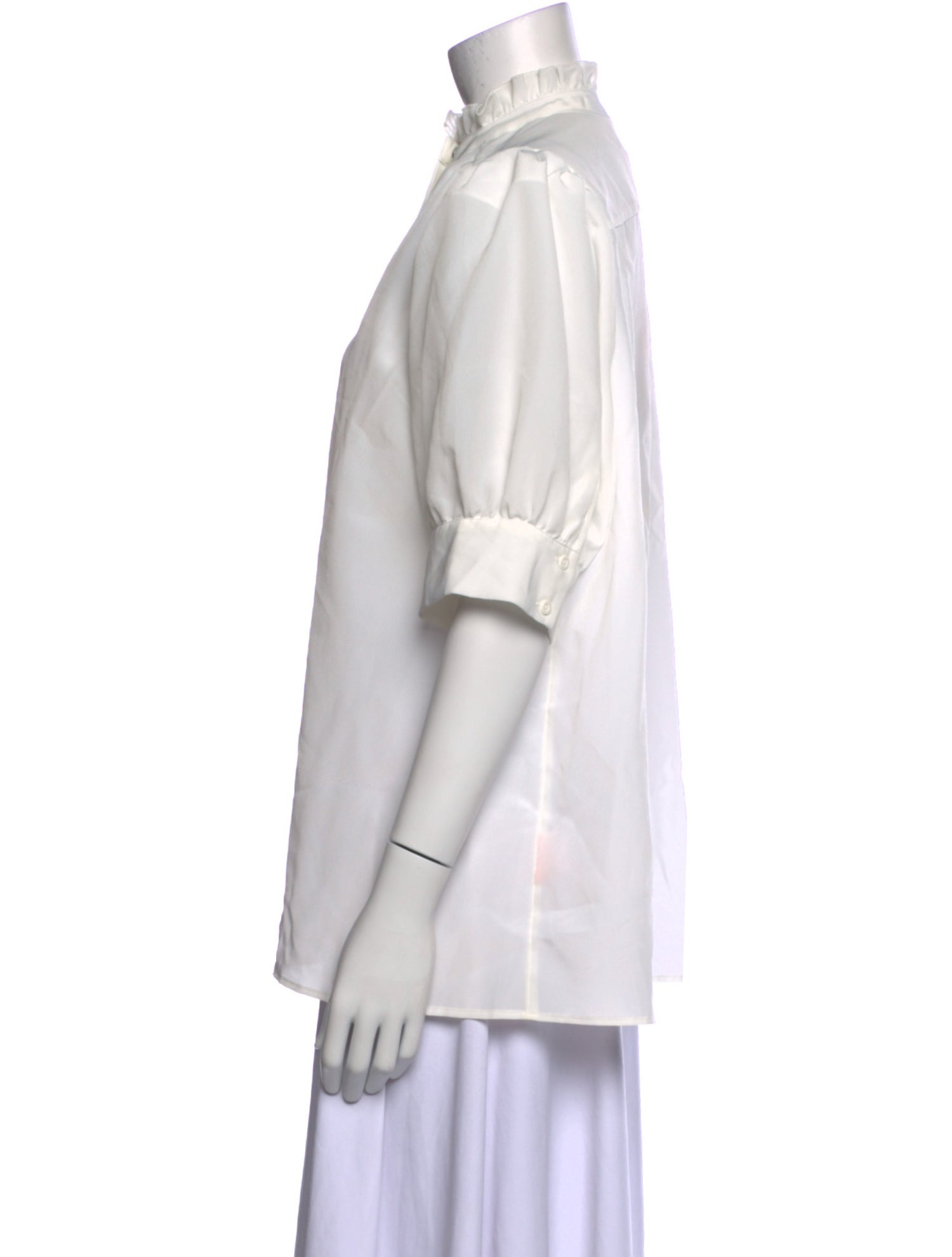 Selkie Mock Neck Three-Quarter Sleeve Button-Up Top w/ Tags