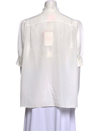 Selkie Mock Neck Three-Quarter Sleeve Button-Up Top w/ Tags