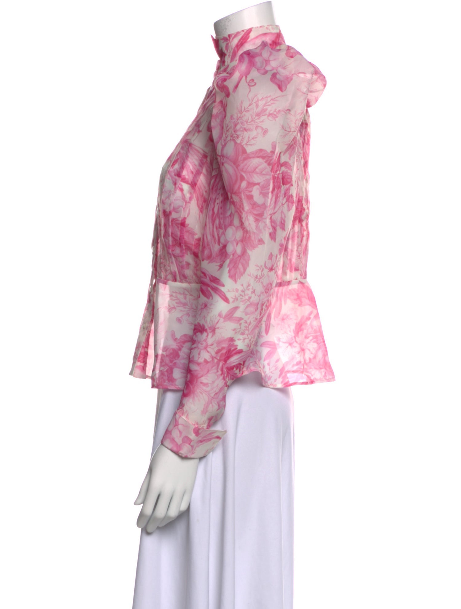 Selkie Floral Print Mock Neck Blouse