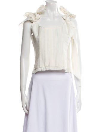 Selkie Square Neckline Sleeveless Crop Top