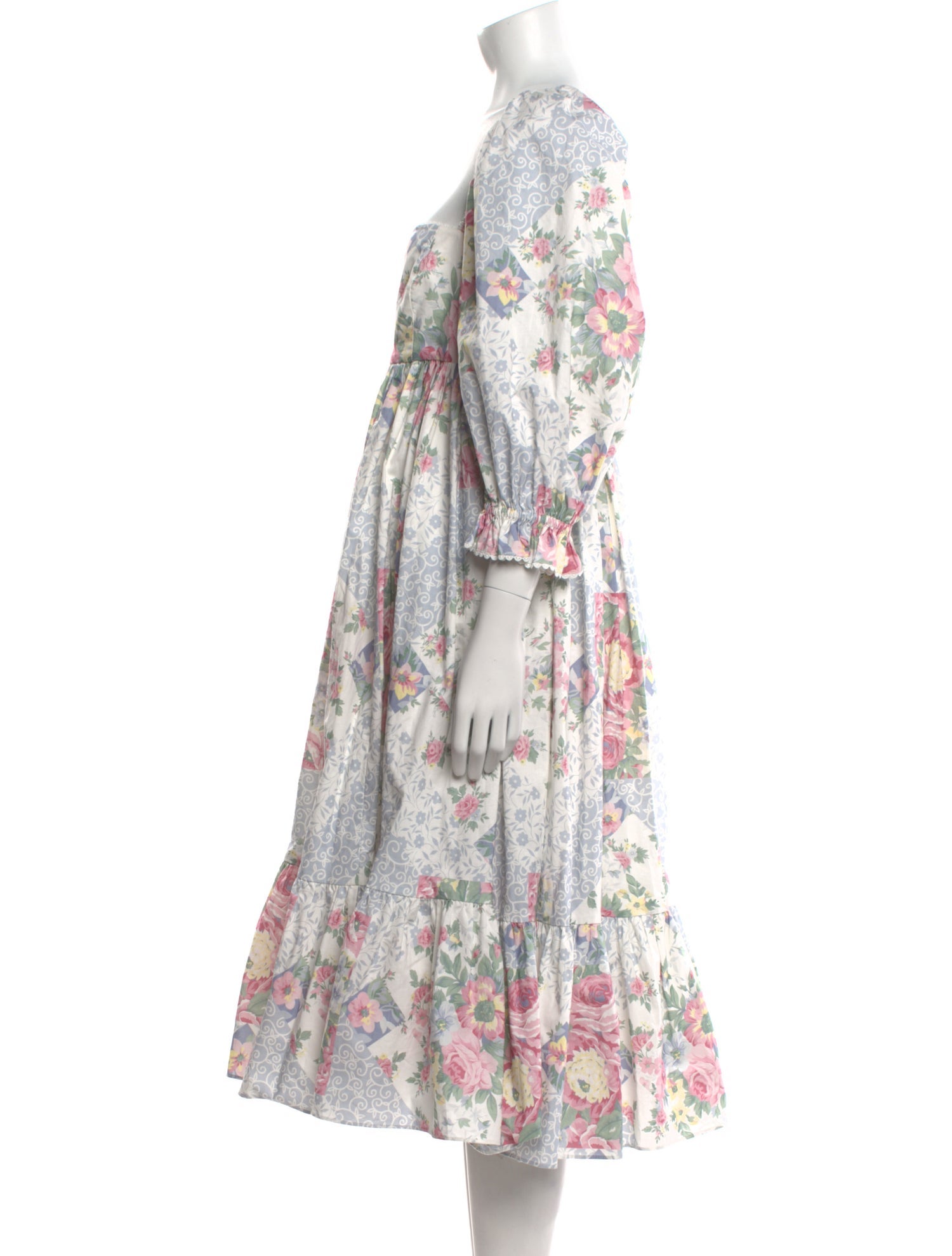 Selkie Floral Print Midi Length Dress w/ Tags