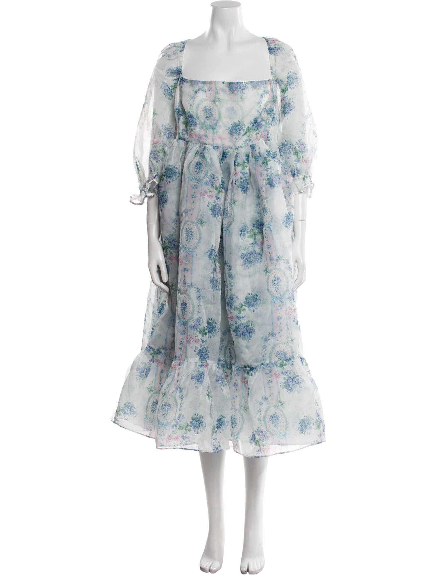 Selkie Floral Print Midi Length Dress w/ Tags