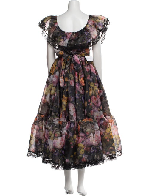 Selkie Floral Print Midi Length Dress