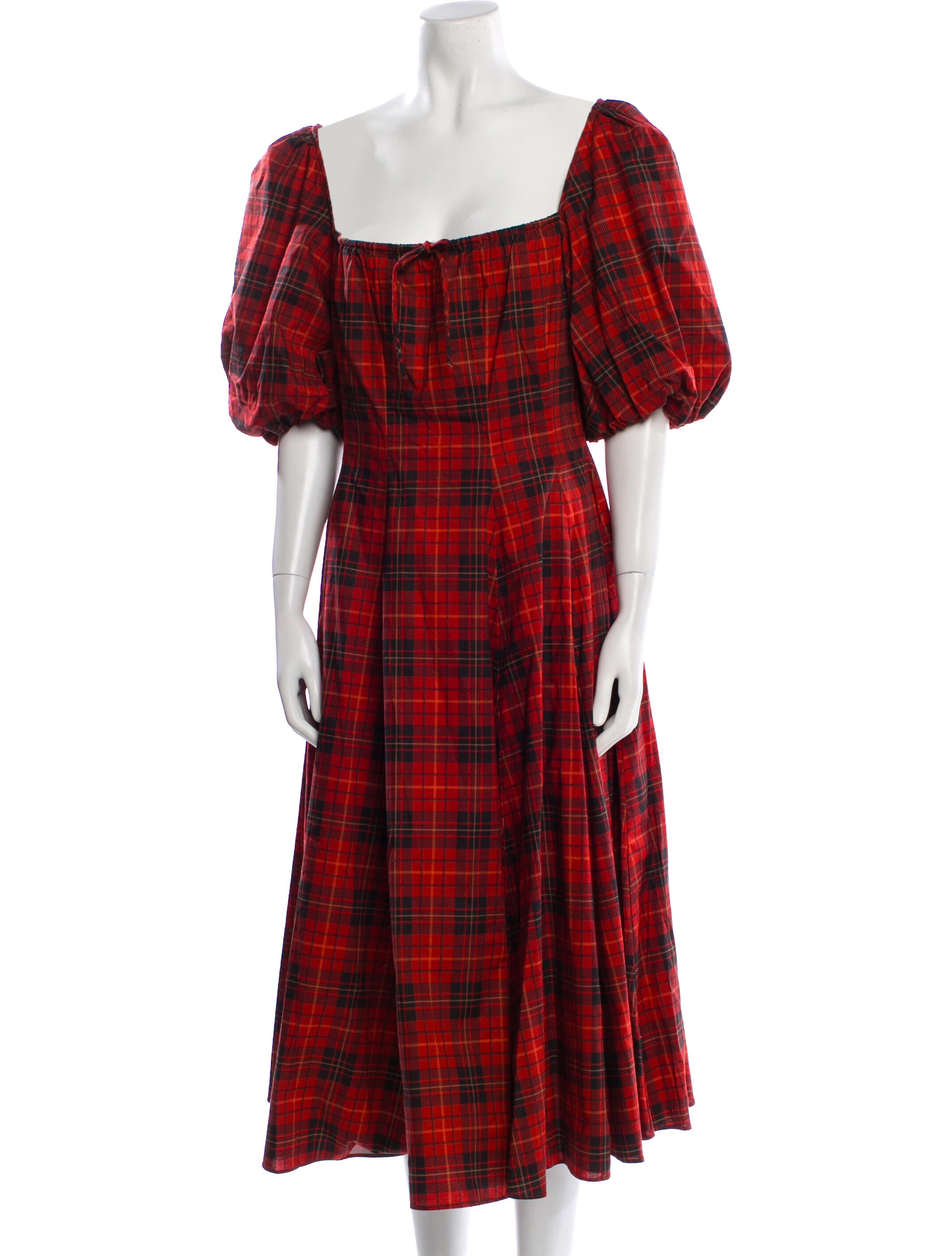 Selkie Plaid Print Long Dress w/ Tags