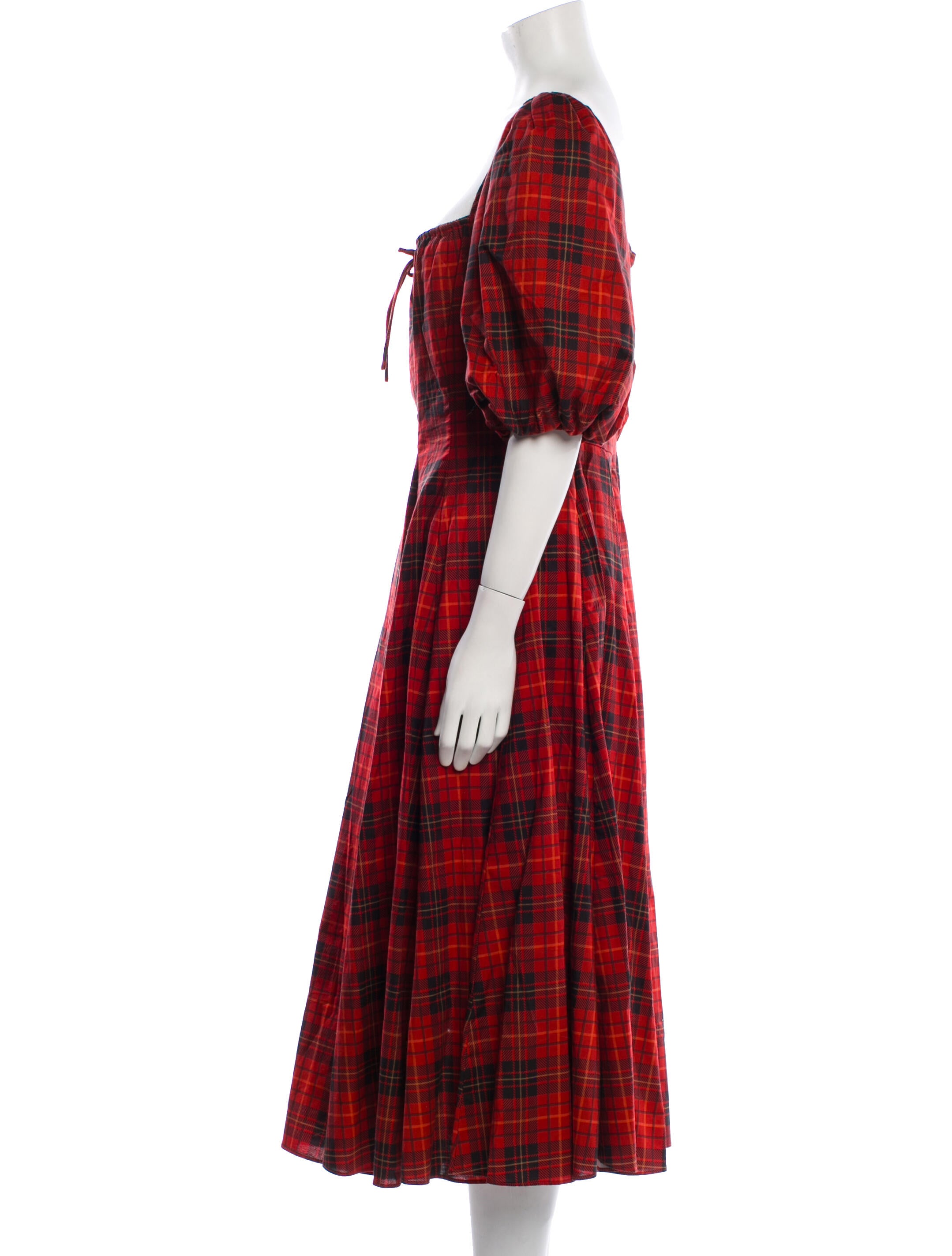 Selkie Plaid Print Long Dress w/ Tags