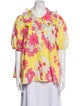 Selkie Floral Print Short Sleeve Button-Up Top