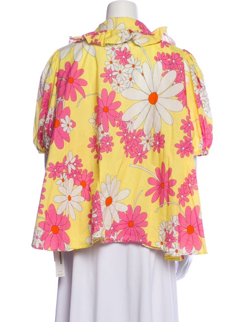 Selkie Floral Print Short Sleeve Button-Up Top