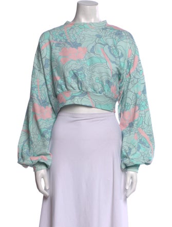 Selkie Printed Mock Neck Crop Top