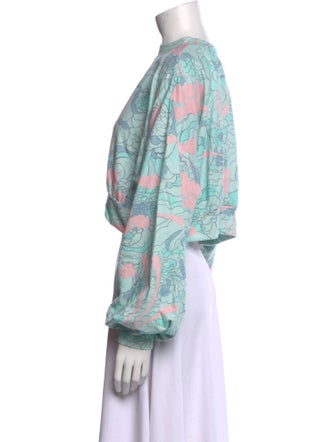 Selkie Printed Mock Neck Crop Top