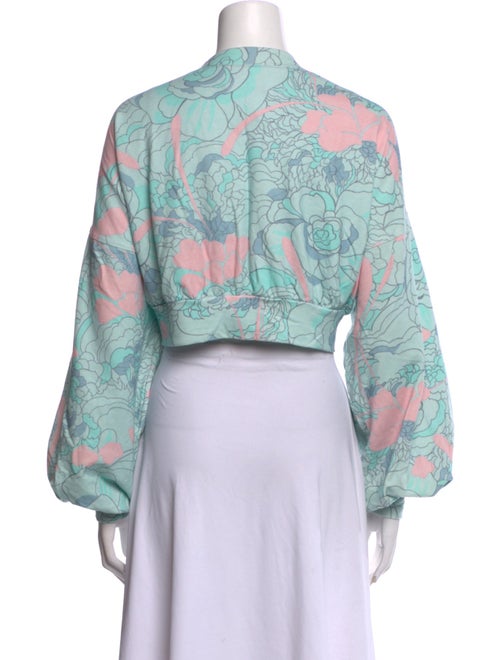 Selkie Printed Mock Neck Crop Top