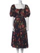 Selkie Floral Print Midi Length Dress