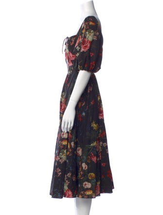 Selkie Floral Print Midi Length Dress