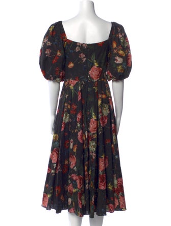 Selkie Floral Print Midi Length Dress