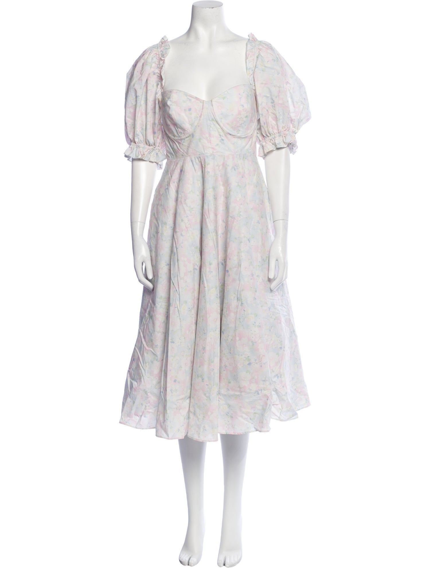 Selkie Floral Print Midi Length Dress