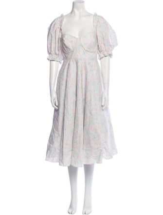 Selkie Floral Print Midi Length Dress