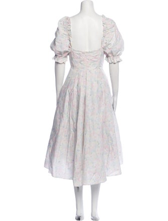 Selkie Floral Print Midi Length Dress