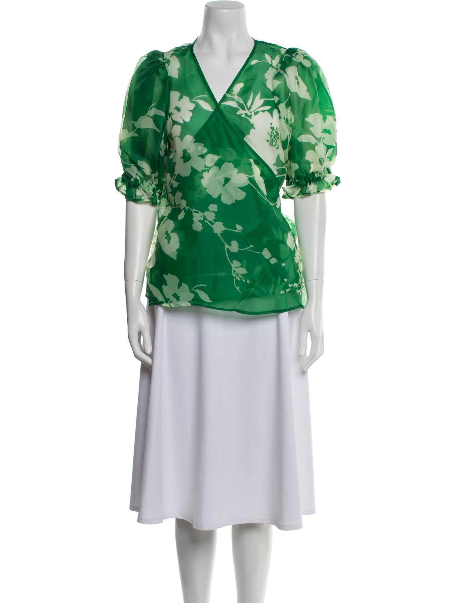 Selkie Floral Print V-Neck Top