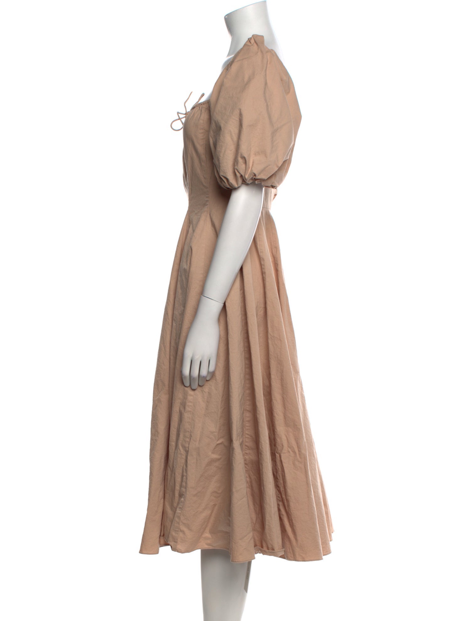 Selkie Square Neckline Midi Length Dress