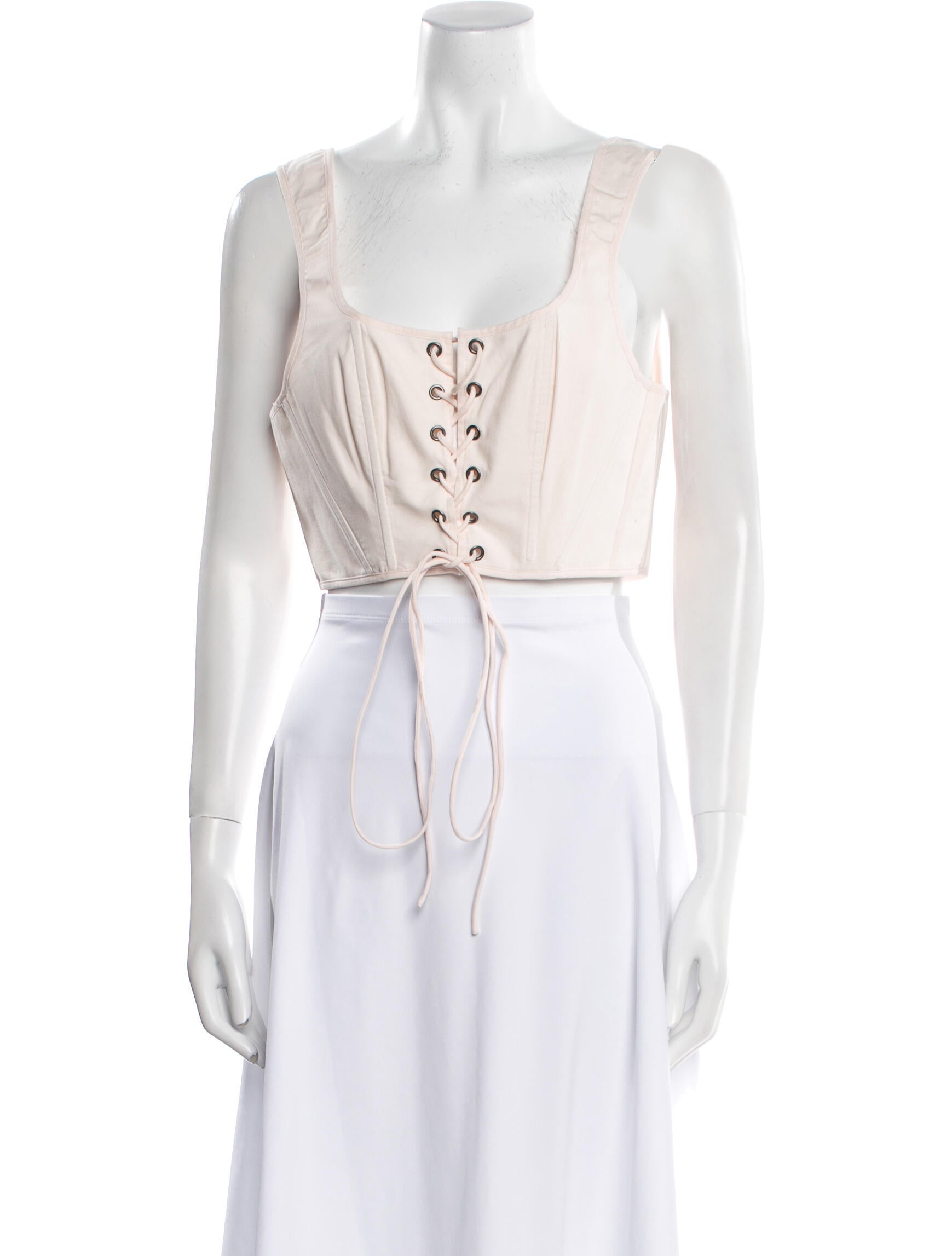 Selkie Square Neckline Sleeveless Crop Top