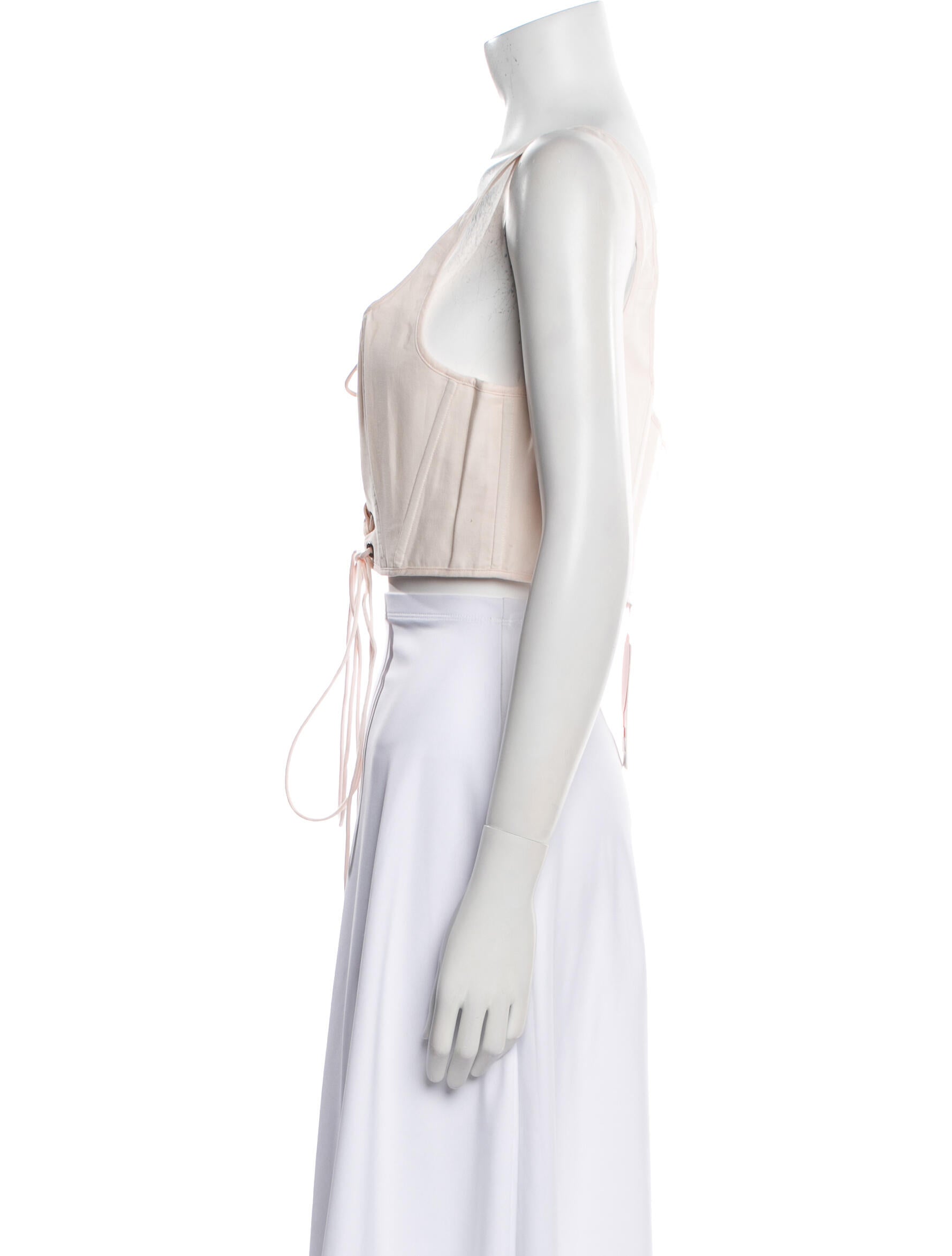 Selkie Square Neckline Sleeveless Crop Top