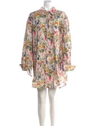 Selkie Floral Print Mock Neck Blouse