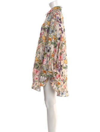 Selkie Floral Print Mock Neck Blouse