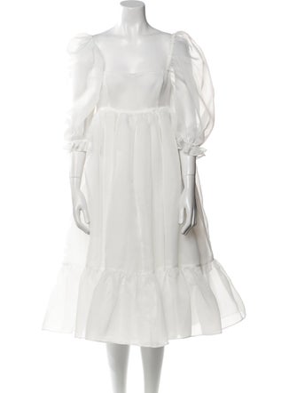 Selkie Square Neckline Midi Length Dress