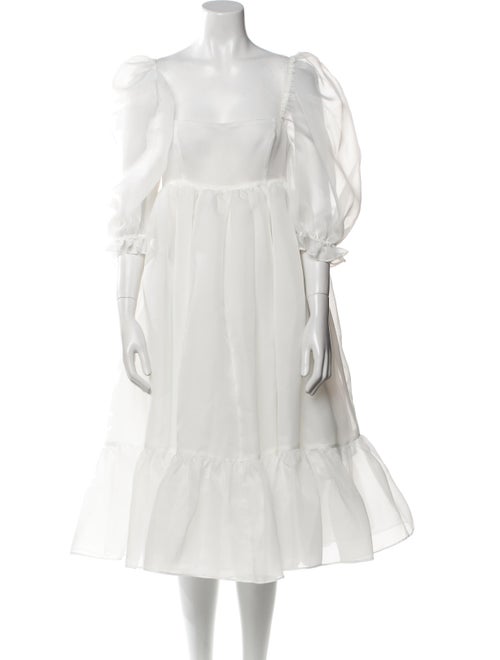 Selkie Square Neckline Midi Length Dress