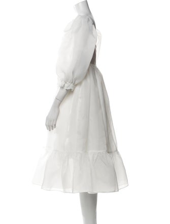 Selkie Square Neckline Midi Length Dress