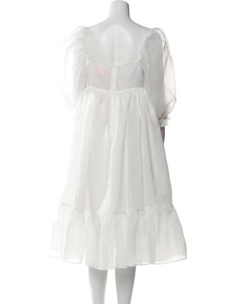 Selkie Square Neckline Midi Length Dress