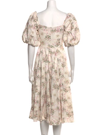 Selkie Floral Print Midi Length Dress