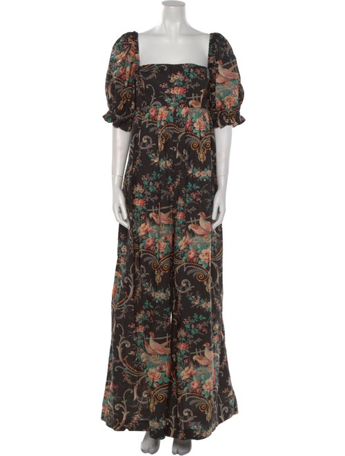 Selkie Floral Print Square Neckline Jumpsuit