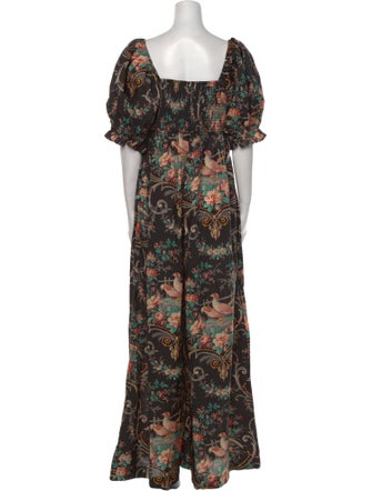 Selkie Floral Print Square Neckline Jumpsuit