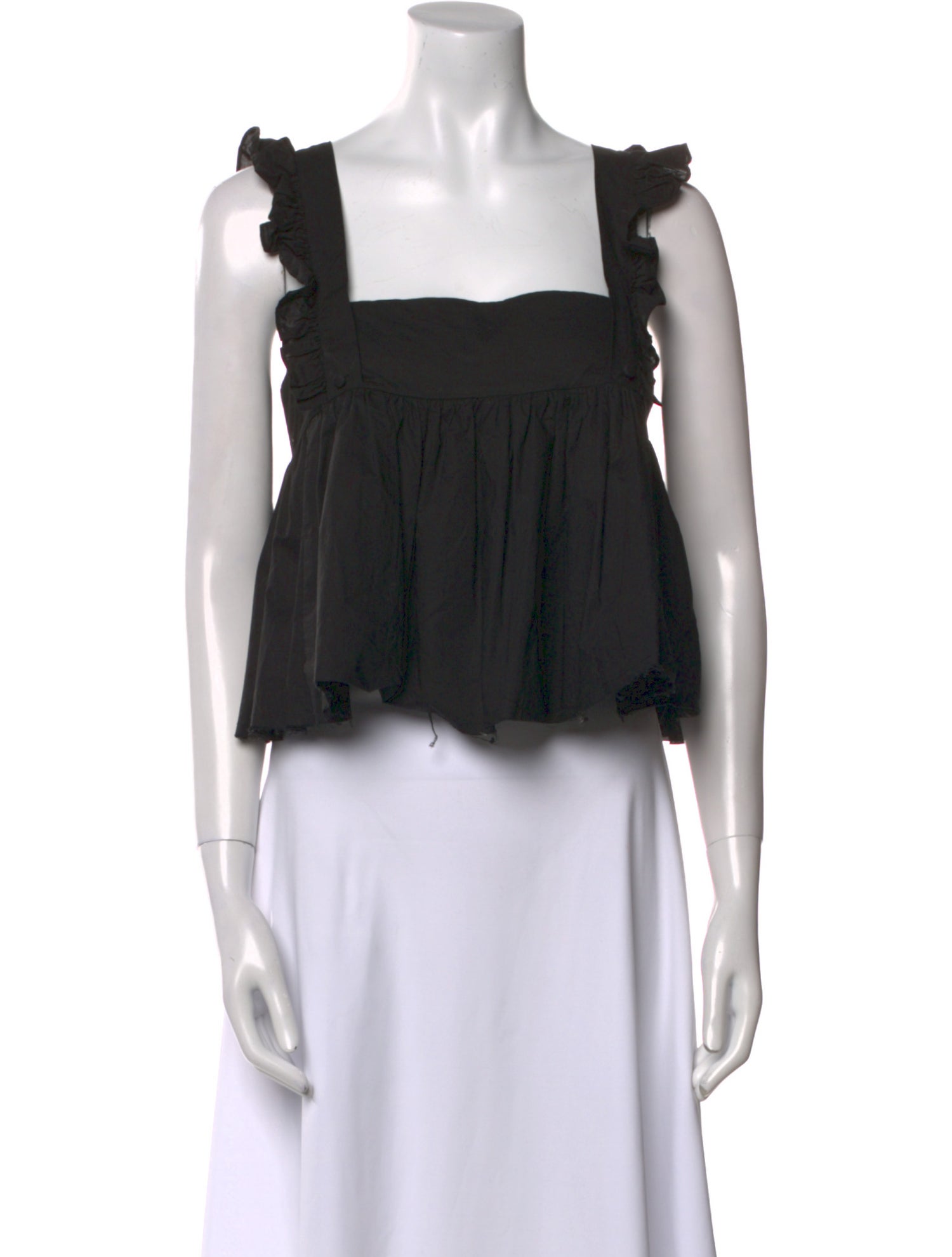 Selkie Square Neckline Sleeveless Crop Top