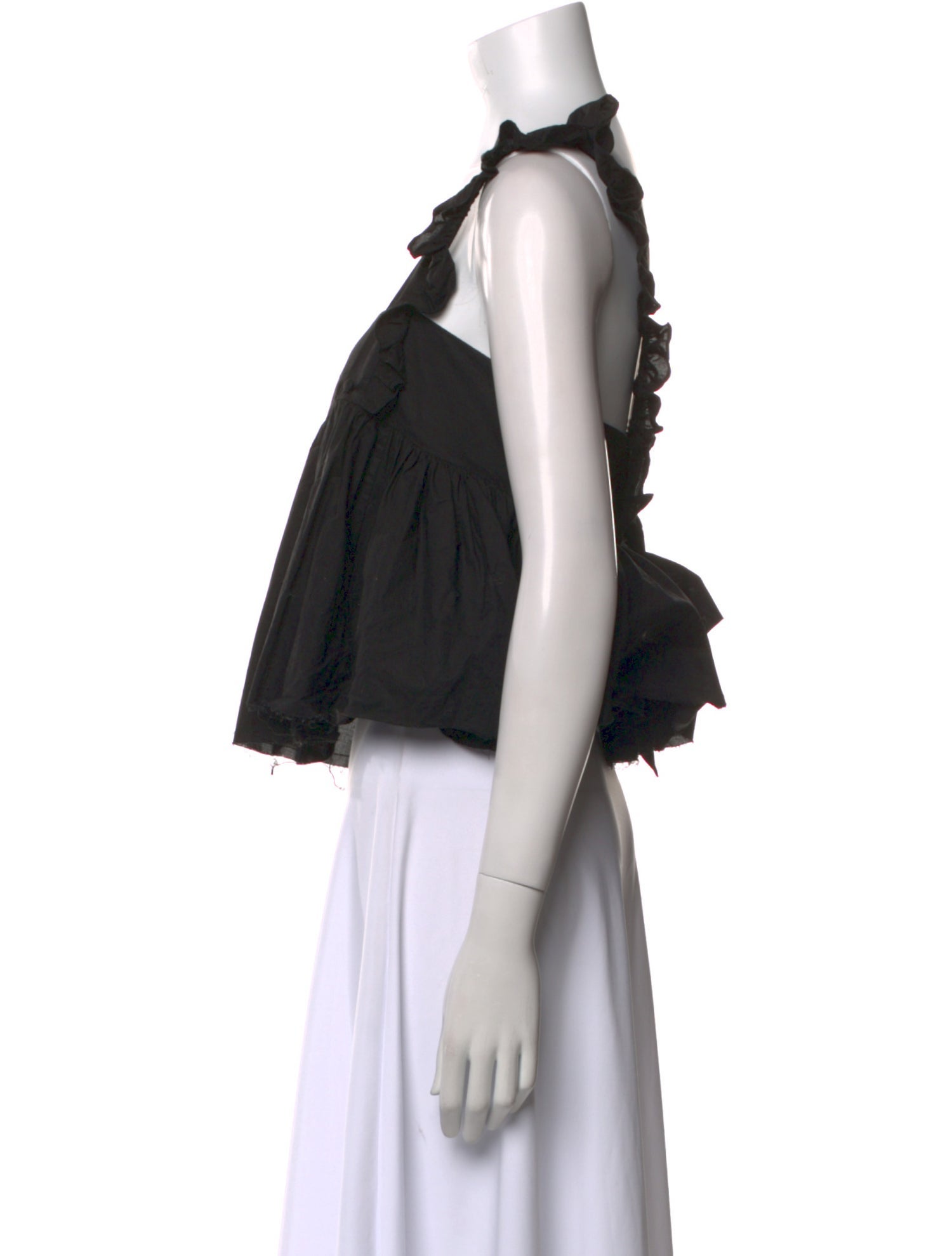 Selkie Square Neckline Sleeveless Crop Top