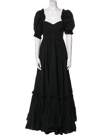 Selkie Square Neckline Long Dress