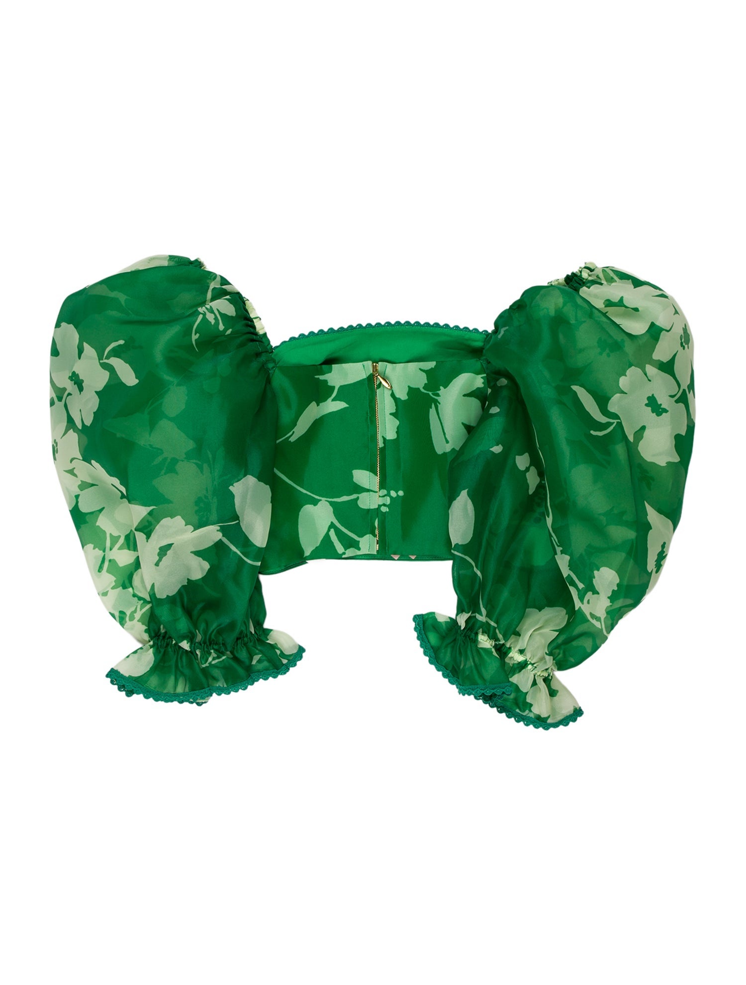 Selkie Floral Print Strapless Crop Top