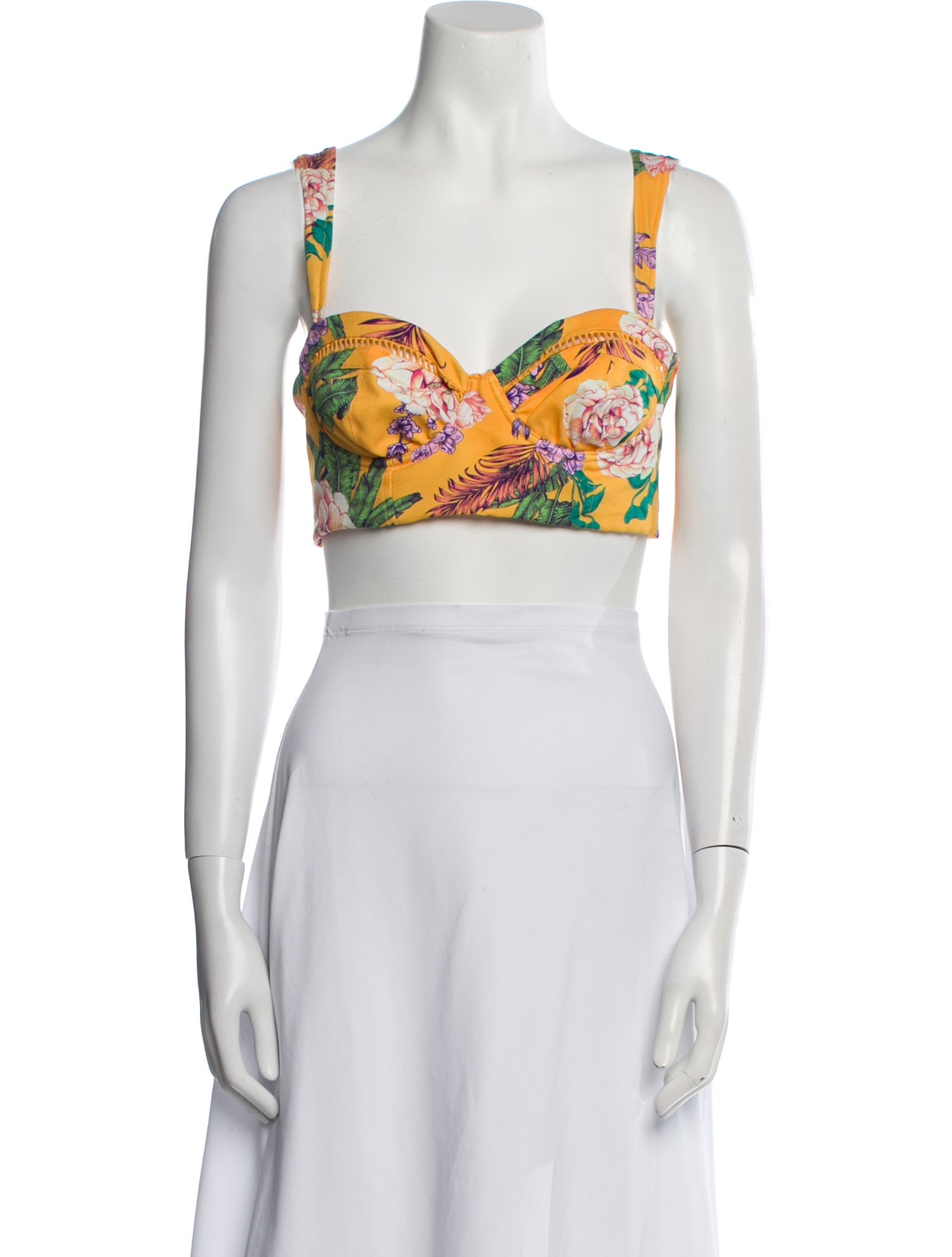 Selkie Floral Print Square Neckline Crop Top w/ Tags