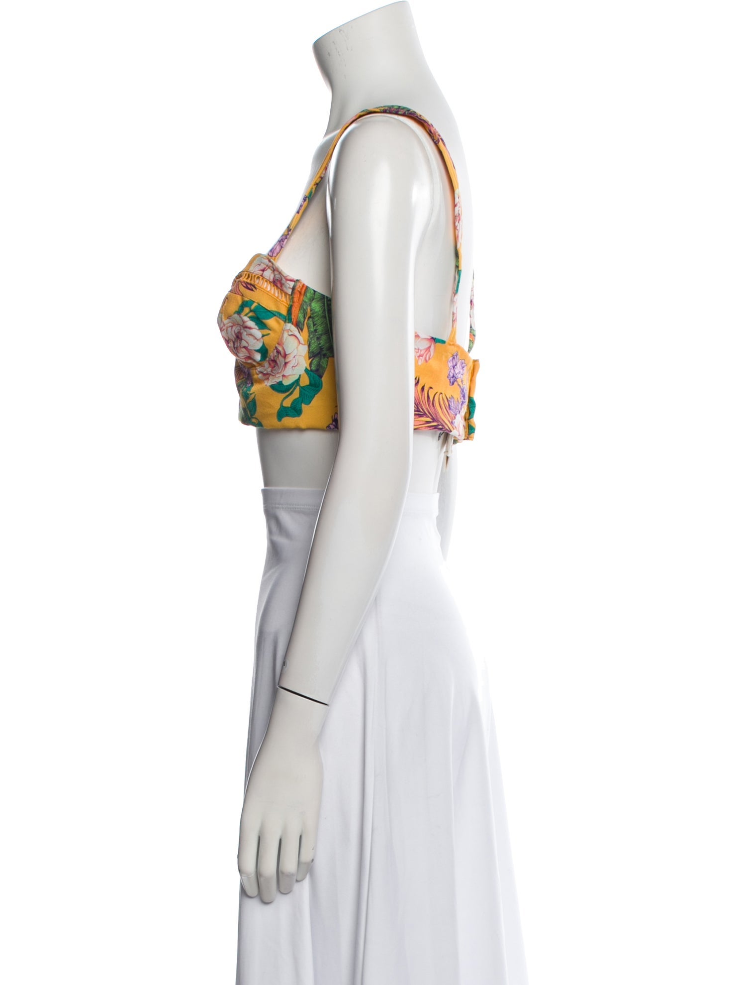 Selkie Floral Print Square Neckline Crop Top w/ Tags