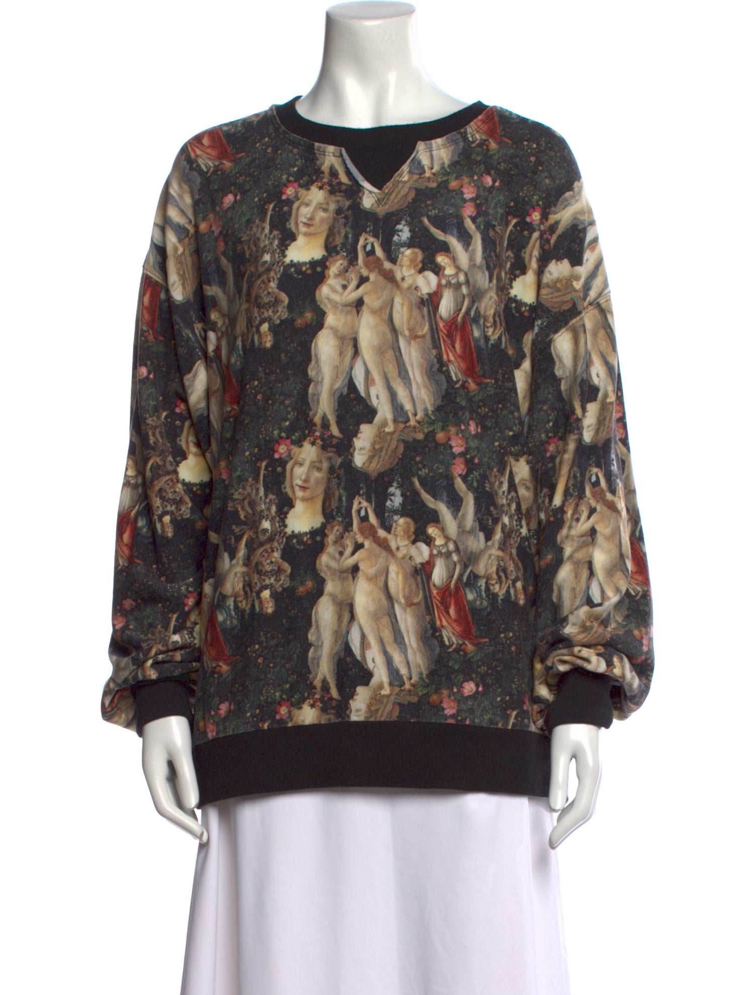 Selkie Floral Print Bateau Neckline Sweatshirt