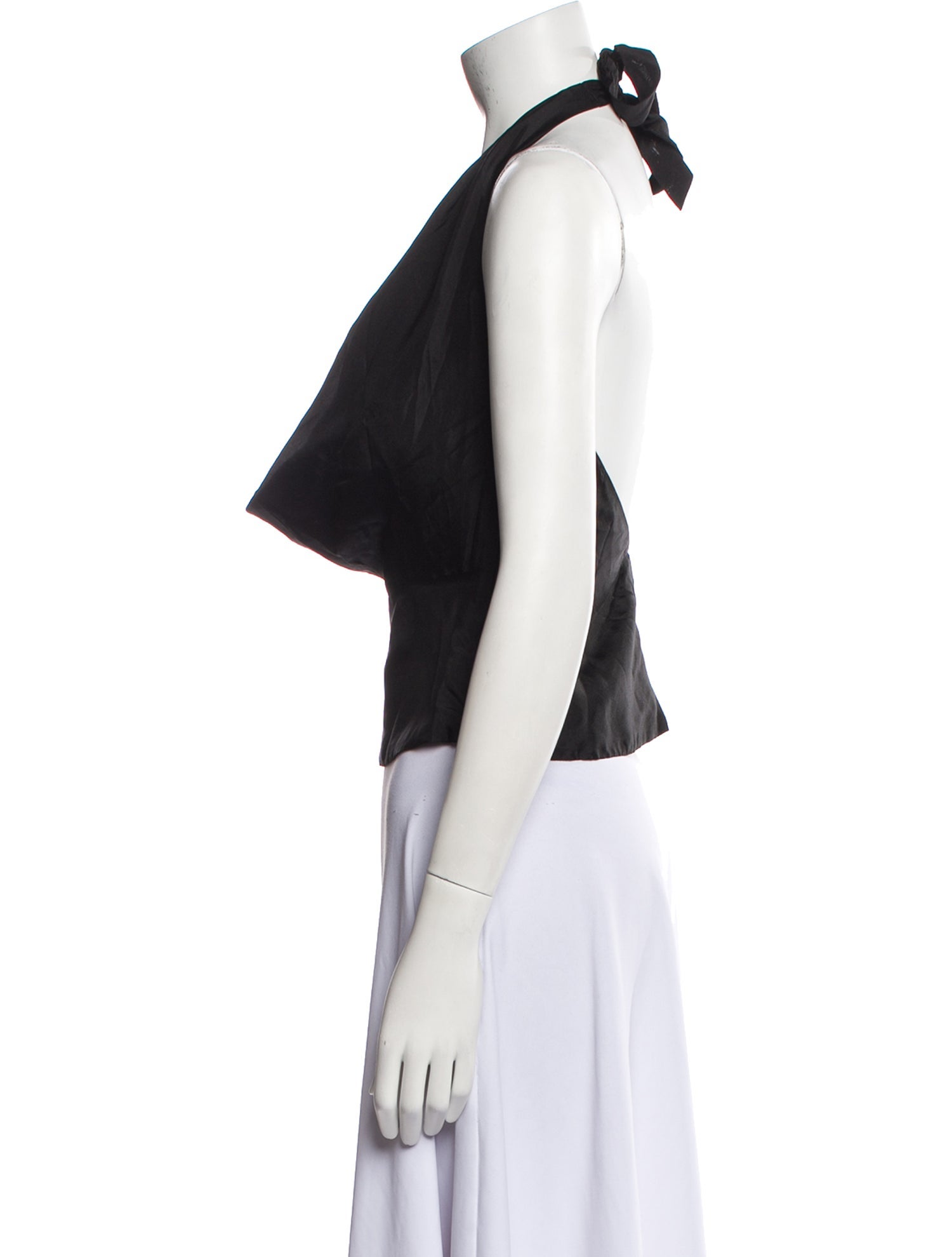 Reformation x Laura Harrier Silk Cowl Neck Crop Top