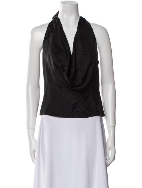 Reformation x Laura Harrier Silk Cowl Neck Crop Top